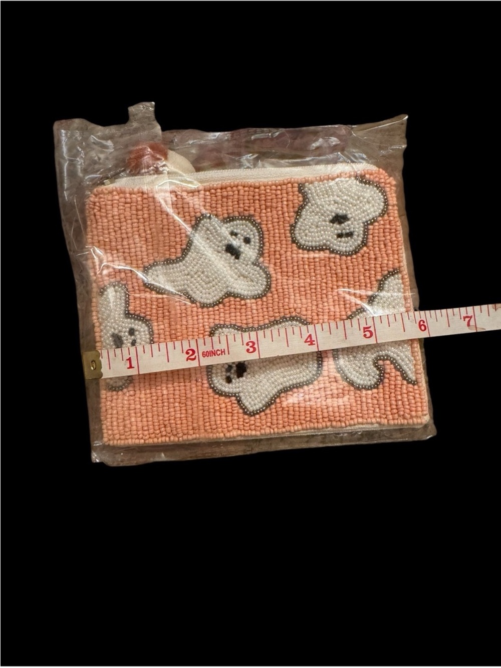 Francesca's Beaded Ghost Zip Pouch - NWT - Picture 6 of 8